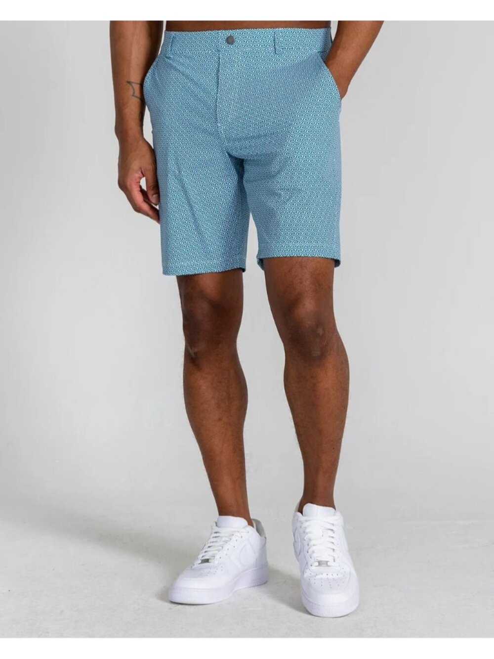 Redvanly Short Mens Large 9" Printed Hanover Pull-On Grafton Eucalyptus Golf